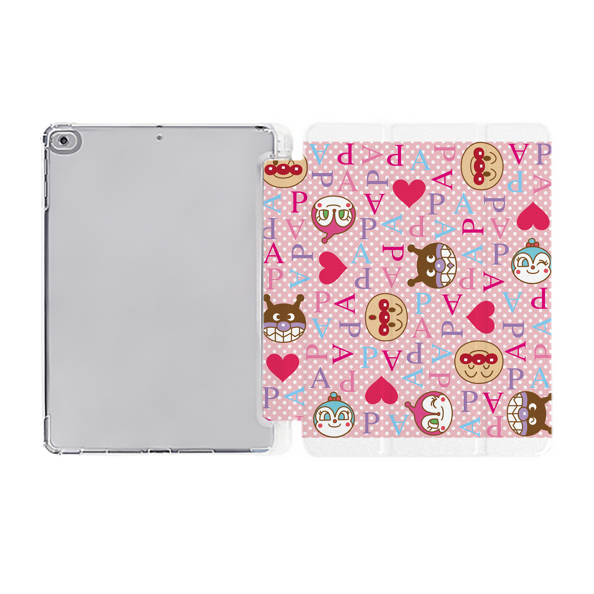 （画像用） アンパンマン Anpanman IPad ケース ペン収納付き 三つ折りスタンド PUレザー×シリコン 対応機種9.5/10.5/10.9インチ